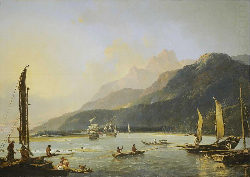 William Hodges Hodges' painting of HMS Resolution and HMS Adventure in Matavai Bay, Tahiti china oil painting image